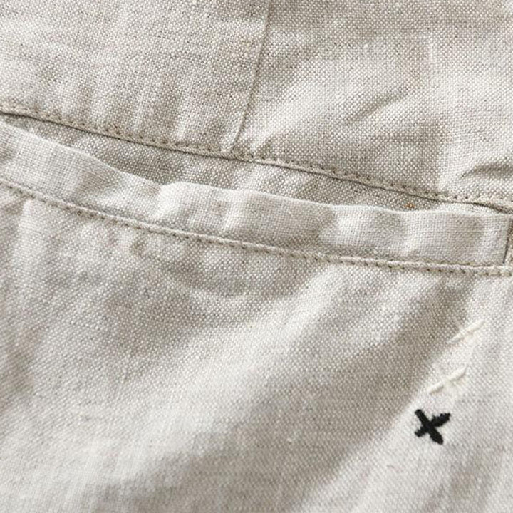 Szorty męskie z kieszeniami i ściągaczem Buddha Stones w jednolitym kolorze z lnu - image 13