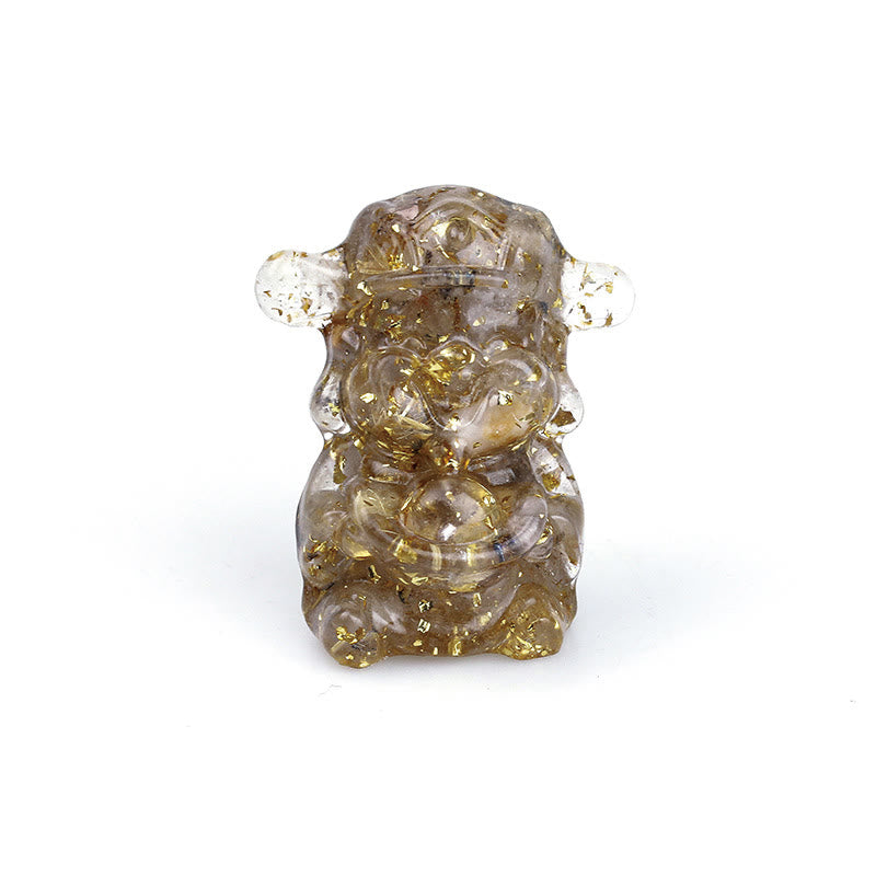 Buddha Stones Bóg Bogactwa Kryształ Ametystu Żywica Energia Fortuna Dekoracja Domu