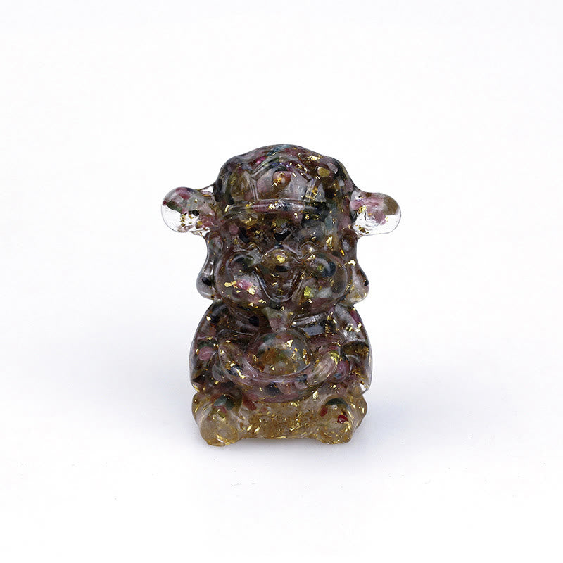 Buddha Stones Bóg Bogactwa Kryształ Ametystu Żywica Energia Fortuna Dekoracja Domu