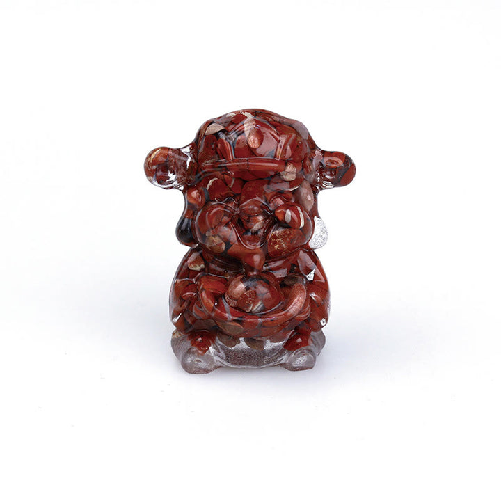 Buddha Stones Bóg Bogactwa Kryształ Ametystu Żywica Energia Fortuna Dekoracja Domu