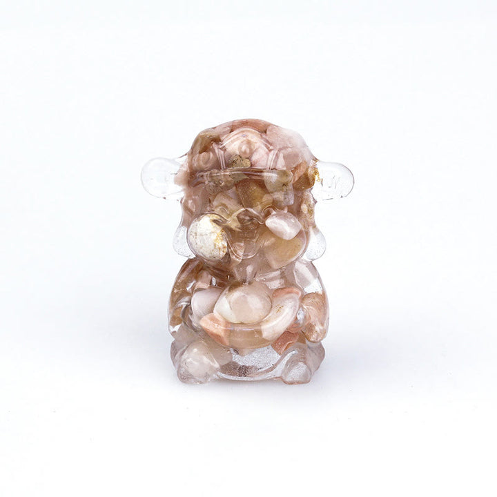 Buddha Stones Bóg Bogactwa Kryształ Ametystu Żywica Energia Fortuna Dekoracja Domu