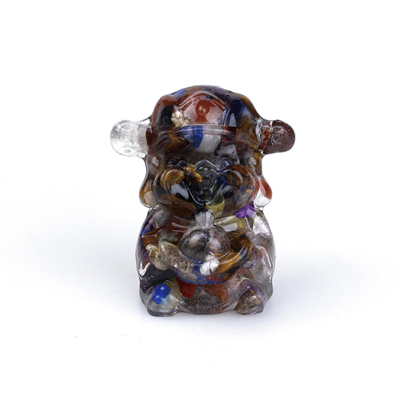 Buddha Stones Bóg Bogactwa Kryształ Ametystu Żywica Energia Fortuna Dekoracja Domu - Kamienie różne 5,6*4,7*3,5 cm - image 31