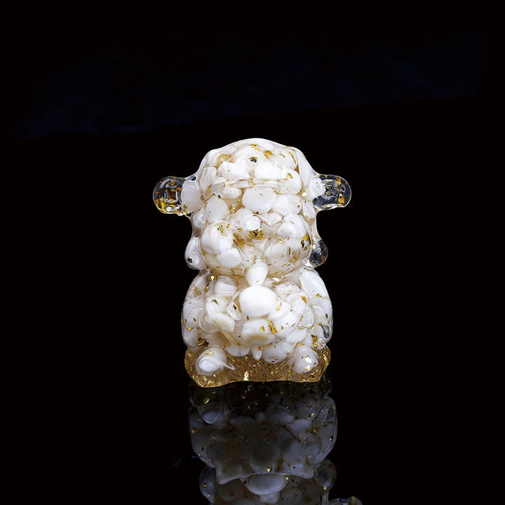 Buddha Stones Bóg Bogactwa Kryształ Ametystu Żywica Energia Fortuna Dekoracja Domu