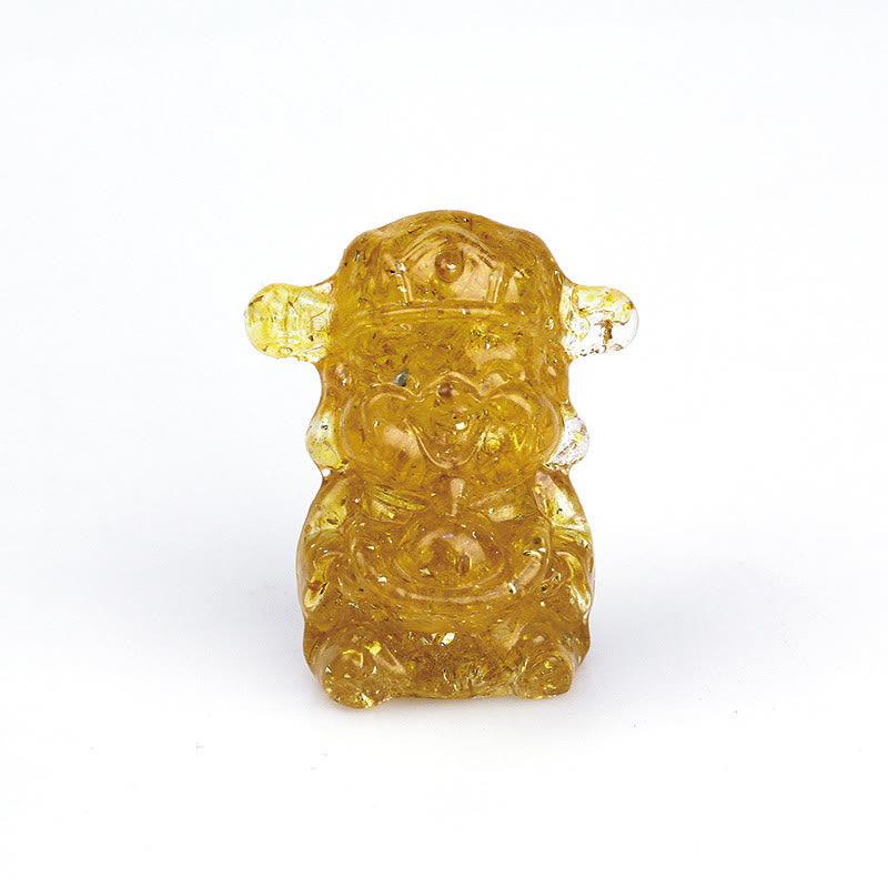 Buddha Stones Bóg Bogactwa Kryształ Ametystu Żywica Energia Fortuna Dekoracja Domu