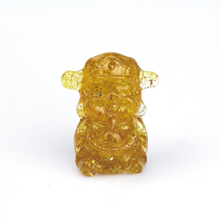 Buddha Stones Bóg Bogactwa Kryształ Ametystu Żywica Energia Fortuna Dekoracja Domu