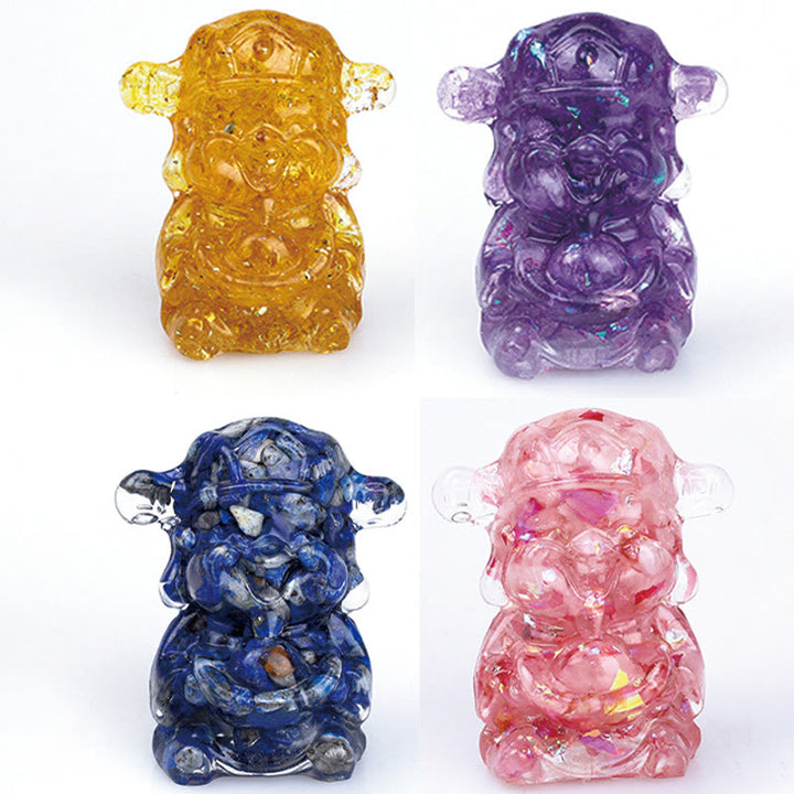 Buddha Stones Bóg Bogactwa Kryształ Ametystu Żywica Energia Fortuna Dekoracja Domu - image 3