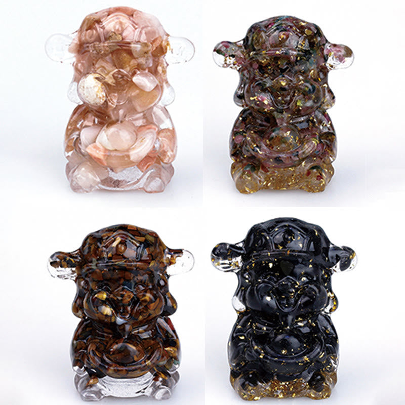 Buddha Stones Bóg Bogactwa Kryształ Ametystu Żywica Energia Fortuna Dekoracja Domu