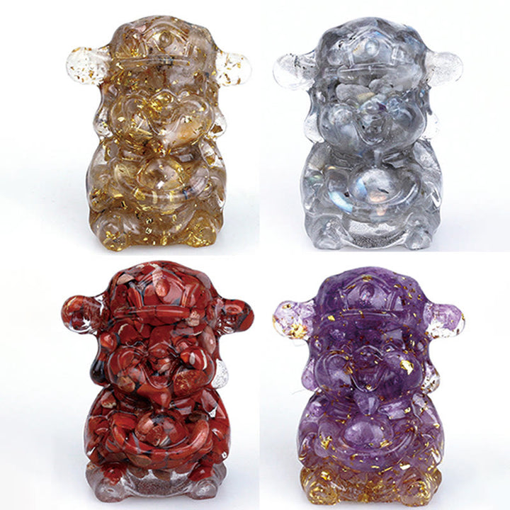Buddha Stones Bóg Bogactwa Kryształ Ametystu Żywica Energia Fortuna Dekoracja Domu