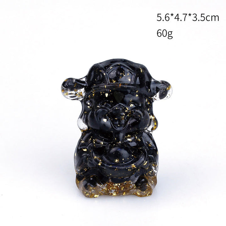 Buddha Stones Bóg Bogactwa Kryształ Ametystu Żywica Energia Fortuna Dekoracja Domu