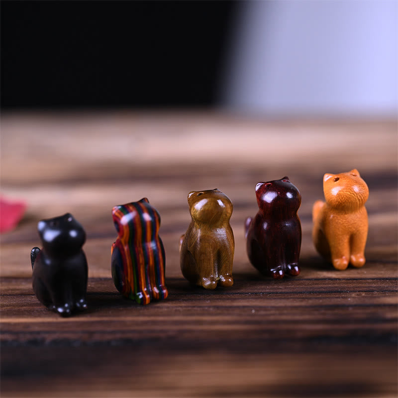 Buddha Stones Małe Liście Czerwone Drzewo Sandałowe Drewno Hebanowe Drzewo Sandałowe Zielone Drzewo Sandałowe Szczęśliwy Mini Kot Jeleń Uspokajający Telefon Wiszący Dekoracja - image 3