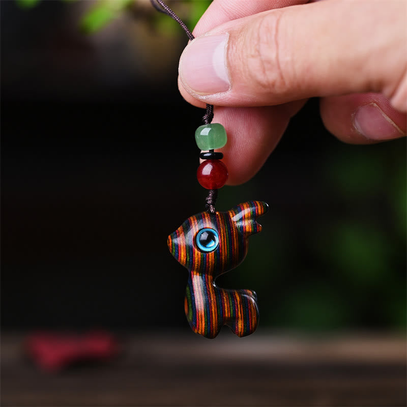 Buddha Stones Małe Liście Czerwone Drzewo Sandałowe Drewno Hebanowe Drzewo Sandałowe Zielone Drzewo Sandałowe Szczęśliwy Mini Kot Jeleń Uspokajający Telefon Wiszący Dekoracja - image 22