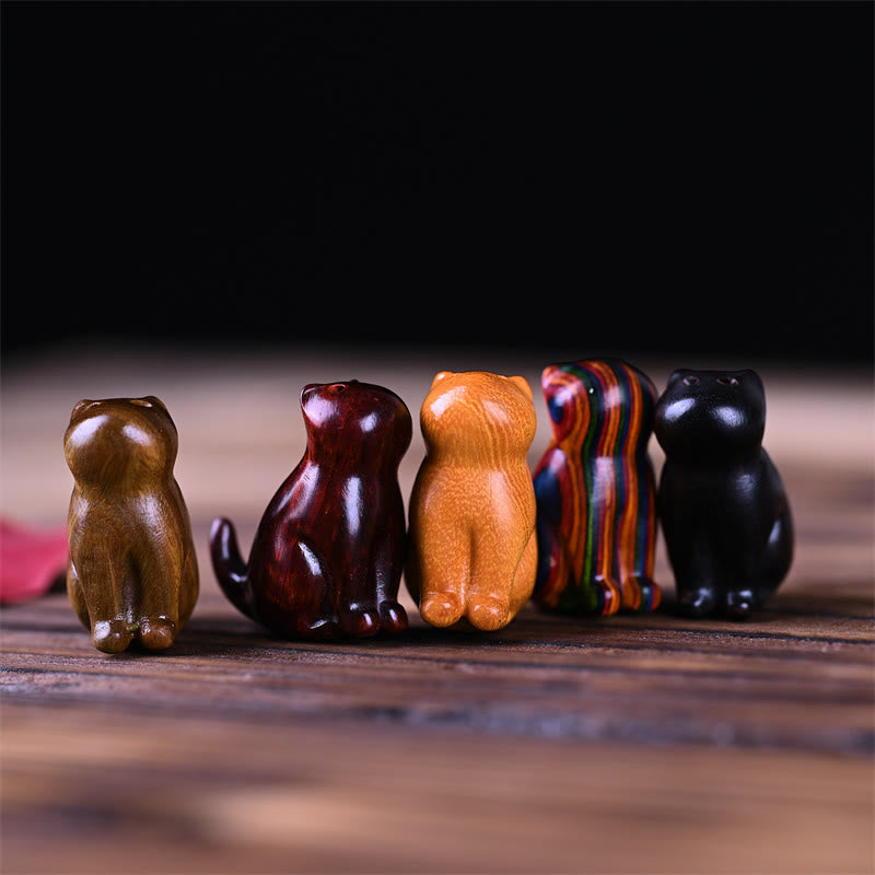 Buddha Stones Małe Liście Czerwone Drzewo Sandałowe Drewno Hebanowe Drzewo Sandałowe Zielone Drzewo Sandałowe Szczęśliwy Mini Kot Jeleń Uspokajający Telefon Wiszący Dekoracja - image 0