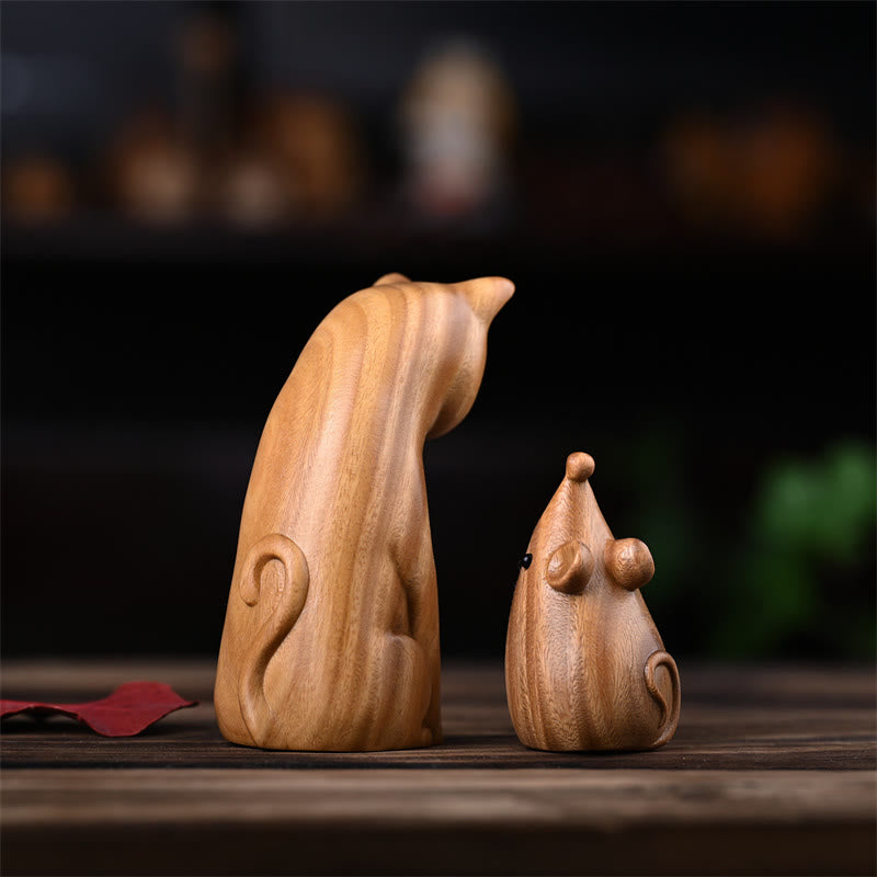 Buddha Stones Mały Kot Mysz Zielony Sandałowiec Afrykański Czerwony Palisander Pokój Dekoracja Domu - image 3