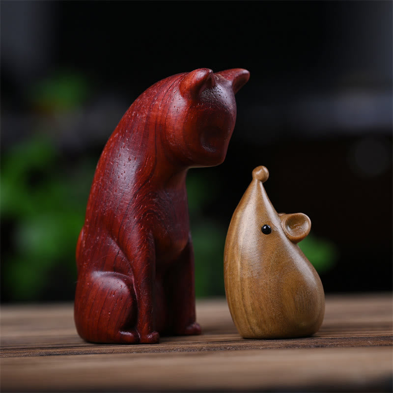 Buddha Stones Mały Kot Mysz Zielony Sandałowiec Afrykański Czerwony Palisander Pokój Dekoracja Domu - image 23