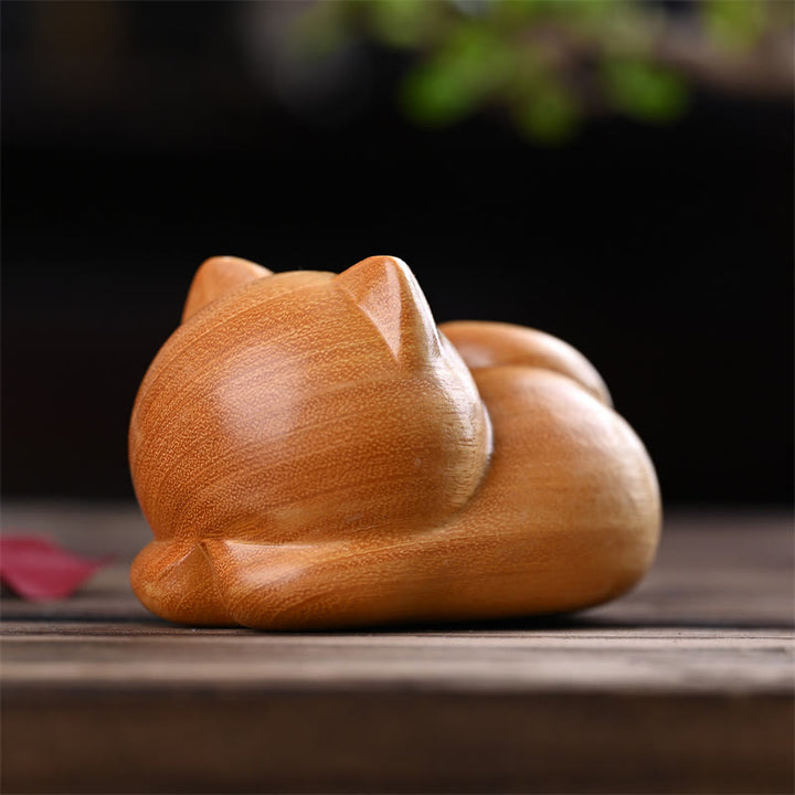 Buddha Stones Małe Słodkie Pewne Siedzące Koty Sandałowe Uzdrawiające Dekoracje Domu - image 13