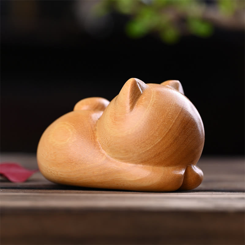 Buddha Stones Małe Słodkie Pewne Siedzące Koty Sandałowe Uzdrawiające Dekoracje Domu - image 12