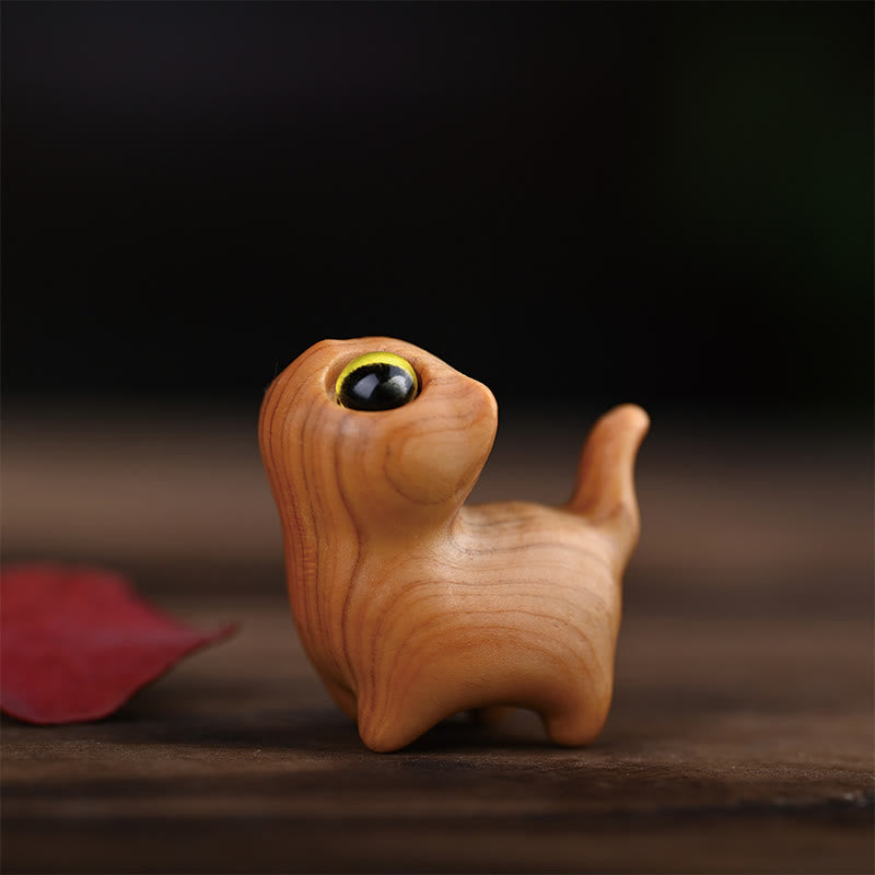 Buddha Stones Zielone drzewo sandałowe Drewno hebanowe Drzewo sandałowe Małe liście Czerwone drzewo sandałowe Miniaturowa dekoracja pokoju Lucky Cat - Thuja Sutchuenensis Żółte oczy 3*3*2.0cm - image 16