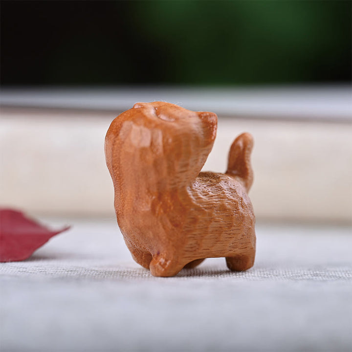 Buddha Stones Zielone drzewo sandałowe Drewno hebanowe Drzewo sandałowe Małe liście Czerwone drzewo sandałowe Miniaturowa dekoracja pokoju Lucky Cat - Złoty kot sandałowy - image 24