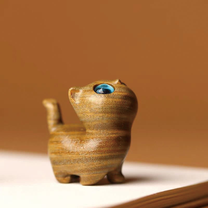 Buddha Stones Zielone drzewo sandałowe Drewno hebanowe Drzewo sandałowe Małe liście Czerwone drzewo sandałowe Miniaturowa dekoracja pokoju Lucky Cat - image 4