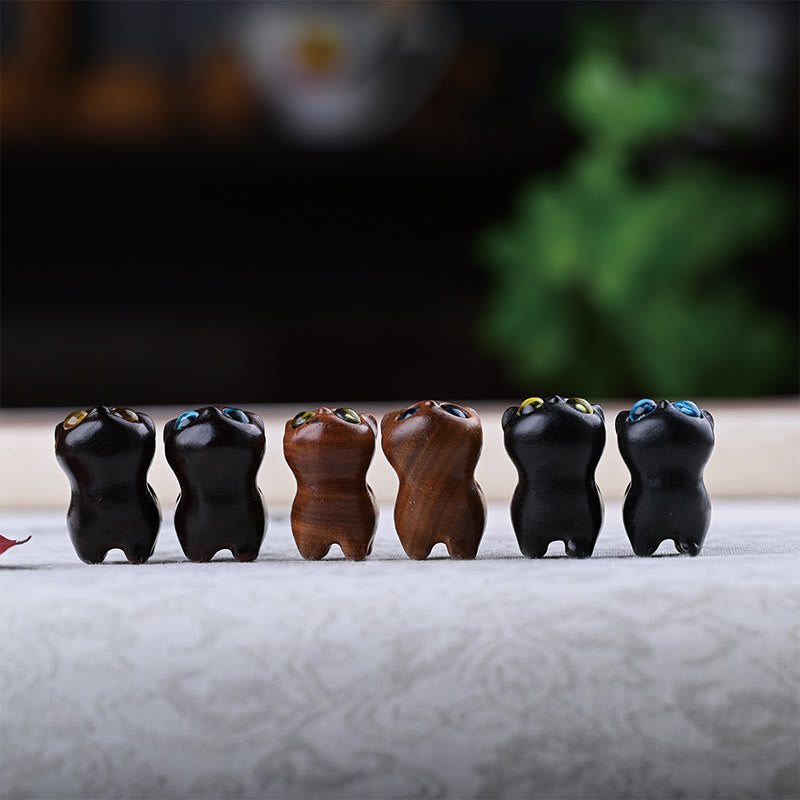 Buddha Stones Zielone drzewo sandałowe Drewno hebanowe Drzewo sandałowe Małe liście Czerwone drzewo sandałowe Miniaturowa dekoracja pokoju Lucky Cat - image 41