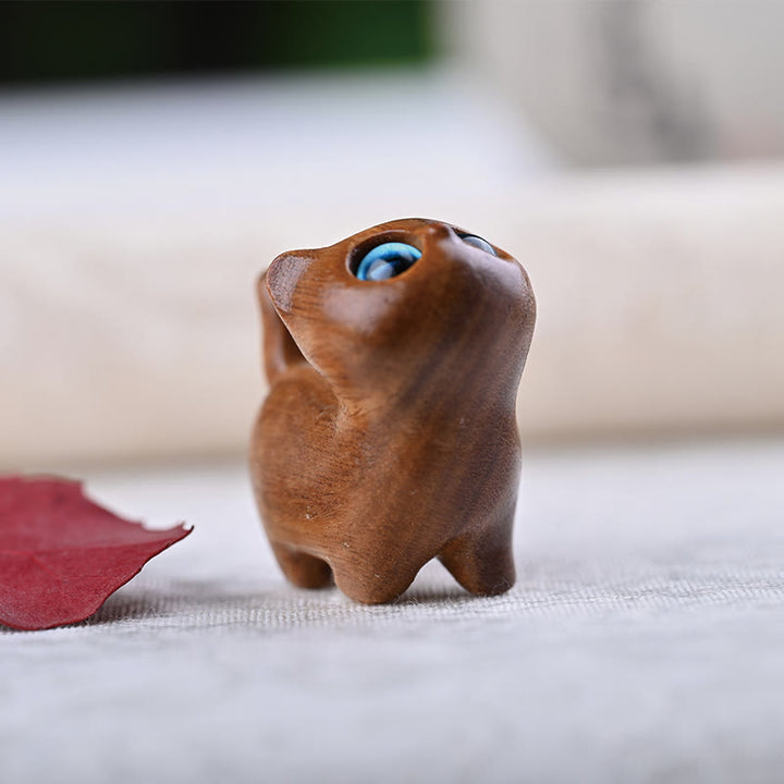 Buddha Stones Zielone drzewo sandałowe Drewno hebanowe Drzewo sandałowe Małe liście Czerwone drzewo sandałowe Miniaturowa dekoracja pokoju Lucky Cat - image 30