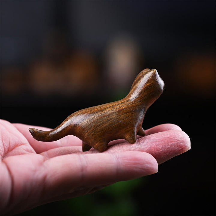 Buddha Stones Zielone drzewo sandałowe Małe liście Czerwone drzewo sandałowe Drewno hebanowe Drewno tęczowe Szczęśliwy mini kot chodzący pozytywna dekoracja - image 3