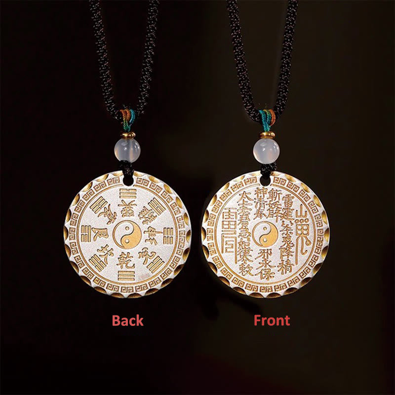 Kamienie Buddha Stones Górskie Wydaj Pieniądze Yin Yang Bagua Design Miedziany Naszyjnik Wisiorek Harmonia - image 8