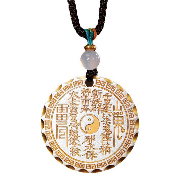 Kamienie Buddha Stones Górskie Wydaj Pieniądze Yin Yang Bagua Design Miedziany Naszyjnik Wisiorek Harmonia - image 14