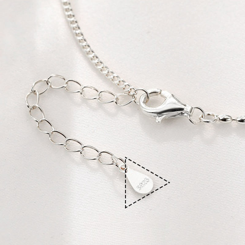 Buddha Stones 925 Srebro Małe Koraliki Czerwony Agat Pokój I Radość Błogosławieństwo Anklet - image 11