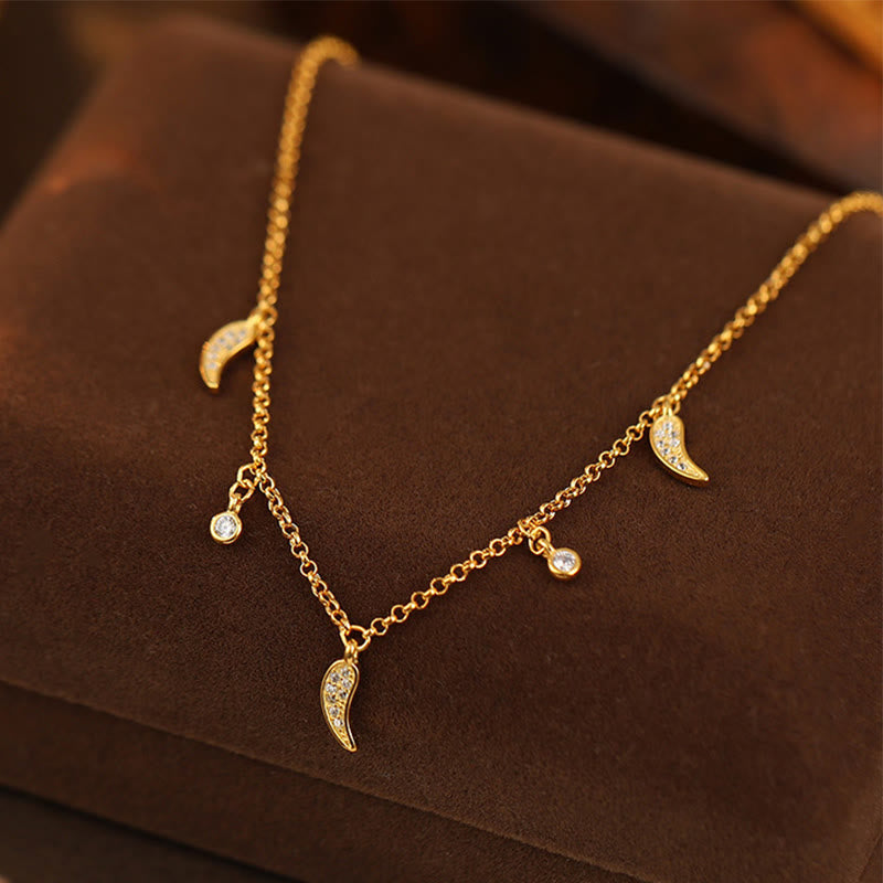 Buddha Stones 925 Srebro Sterling Cyrkon Mały Pieprz Charm Ochrona Anklet - image 1