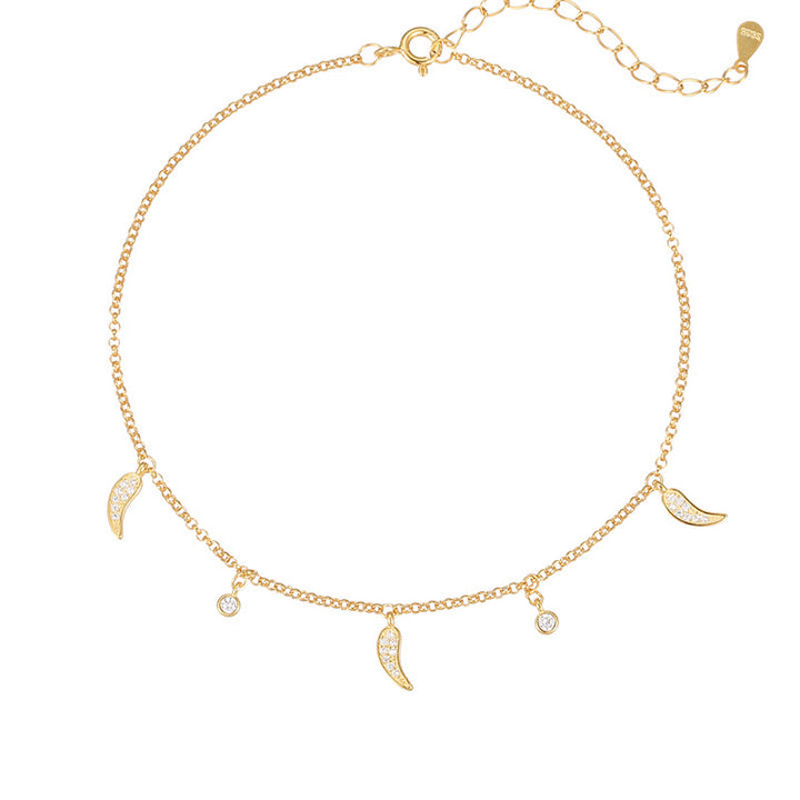 Buddha Stones 925 Srebro Sterling Cyrkon Mały Pieprz Charm Ochrona Anklet - image 9