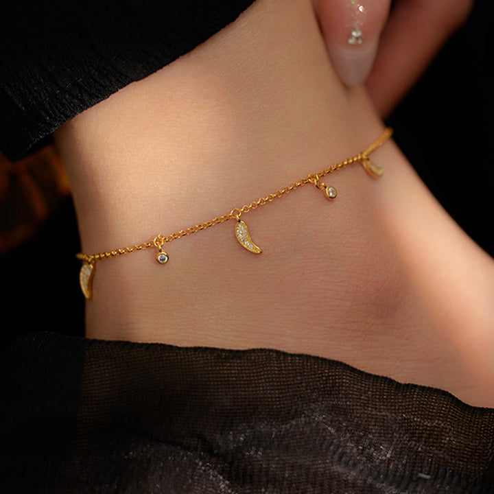 Buddha Stones 925 Srebro Sterling Cyrkon Mały Pieprz Charm Ochrona Anklet - image 5