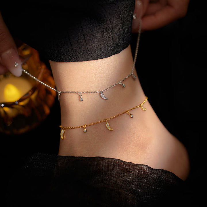 Buddha Stones 925 Srebro Sterling Cyrkon Mały Pieprz Charm Ochrona Anklet - image 14