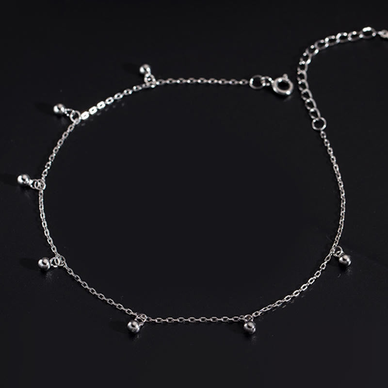Buddha Stones 925 Srebro Małe Koraliki Charm Błogosławieństwo Anklet