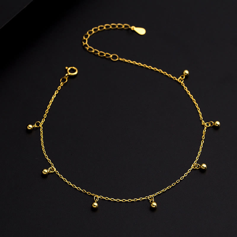 Buddha Stones 925 Srebro Małe Koraliki Charm Błogosławieństwo Anklet