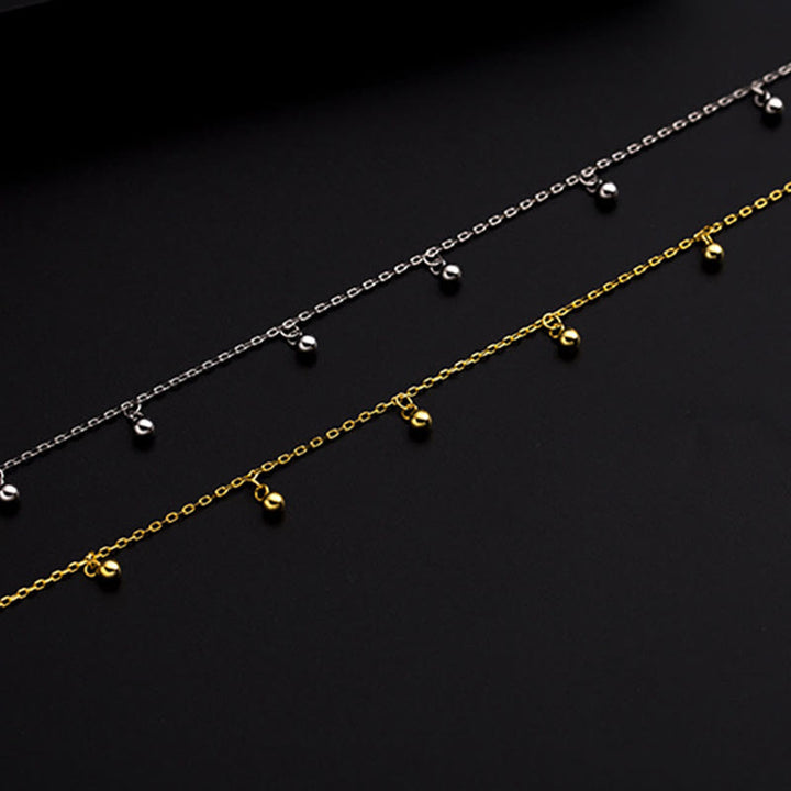 Buddha Stones 925 Srebro Małe Koraliki Charm Błogosławieństwo Anklet