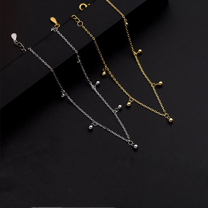 Buddha Stones 925 Srebro Małe Koraliki Charm Błogosławieństwo Anklet