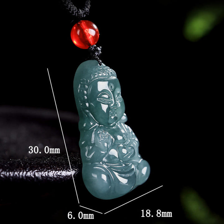 Buddha Stones Jade Baobao Budda Naszyjnik Dobrobyt Wisiorek - image 7
