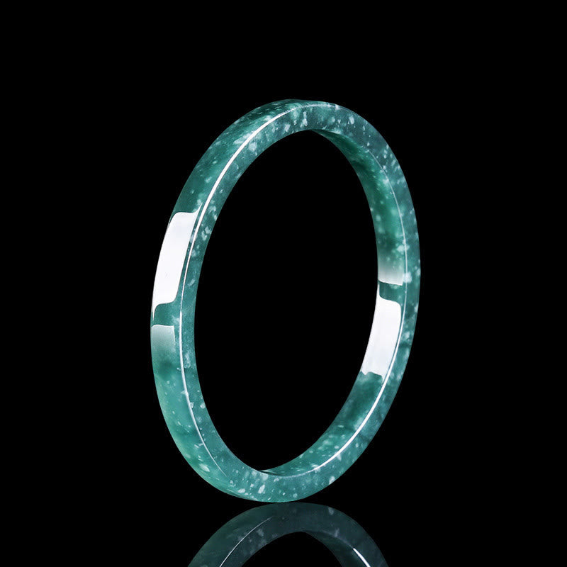 Buddha Stones Naturalne Jade Obfitość Cienka Bransoletka Bangle - 64 mm - image 0