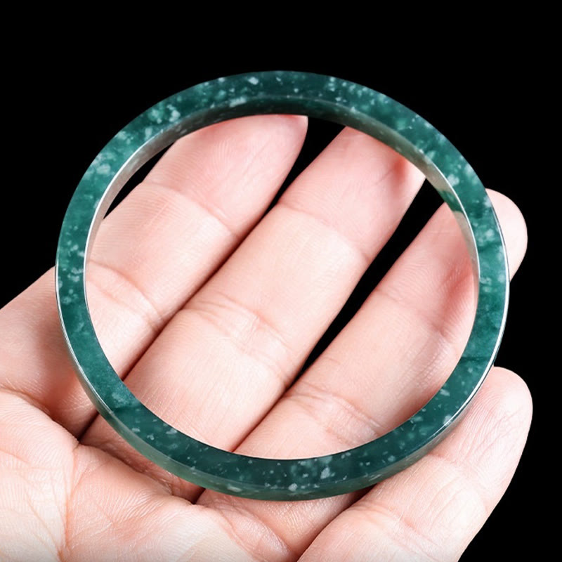 Buddha Stones Naturalne Jade Obfitość Cienka Bransoletka Bangle - image 3