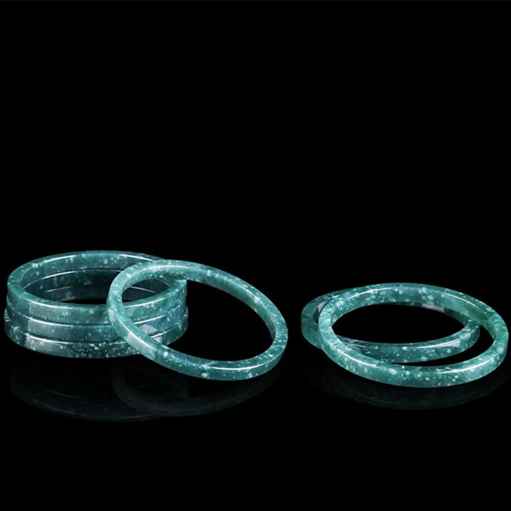Buddha Stones Naturalne Jade Obfitość Cienka Bransoletka Bangle - image 9