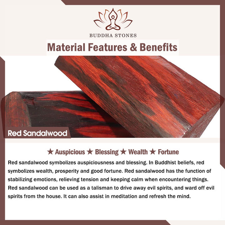 Buddha Stones Rok Konia, Czerwony Sandałowiec, Gwiazda Księżyc, Brelok z Błogosławieństwem Nasiona Bodhi - image 3