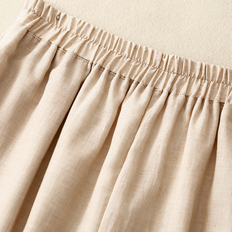 Buddha Stones, swobodne, jednokolorowe, chińskie, żabie guziki, bawełniane, lniane, damskie, szerokie spodnie nogawki - image 11