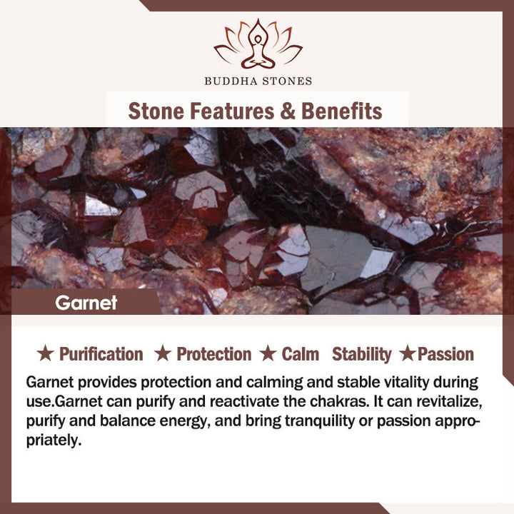 Bransoletka Buddha Stones Natural Flower Granat Różowy Kryształ Spokojny Podwójnie Owijana