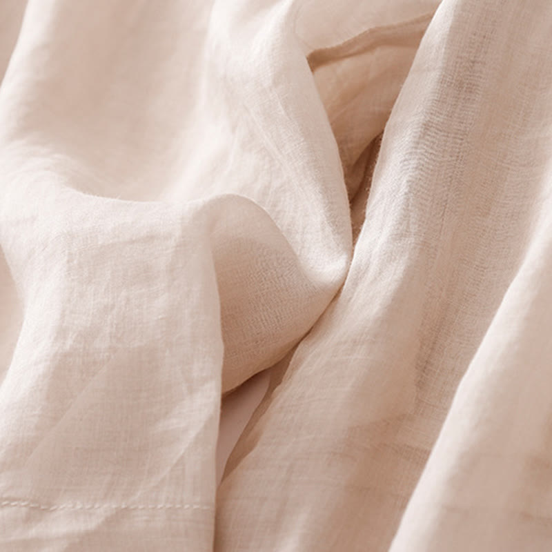 Kamienie Buddha Stones Letnie Haftowane Podwójna Warstwa Bawełny Lnianej Damskie Szerokie Spodnie Nogawki Z Kieszeniami - image 22