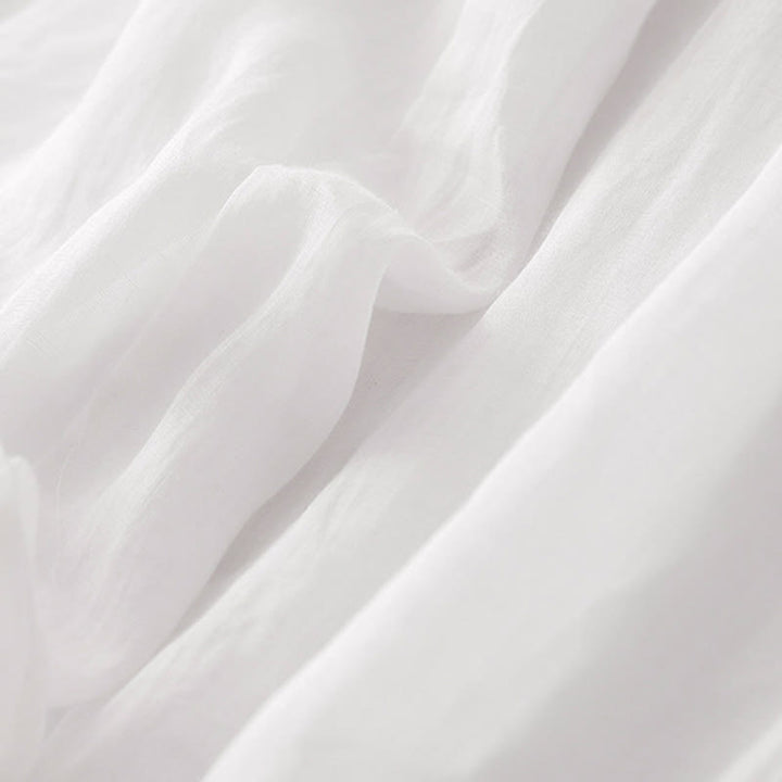 Kamienie Buddha Stones Letnie Haftowane Podwójna Warstwa Bawełny Lnianej Damskie Szerokie Spodnie Nogawki Z Kieszeniami