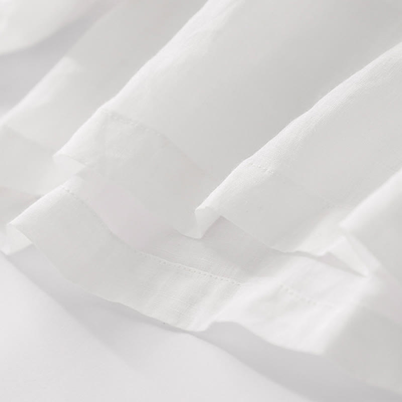 Kamienie Buddha Stones Letnie Haftowane Podwójna Warstwa Bawełny Lnianej Damskie Szerokie Spodnie Nogawki Z Kieszeniami - image 29