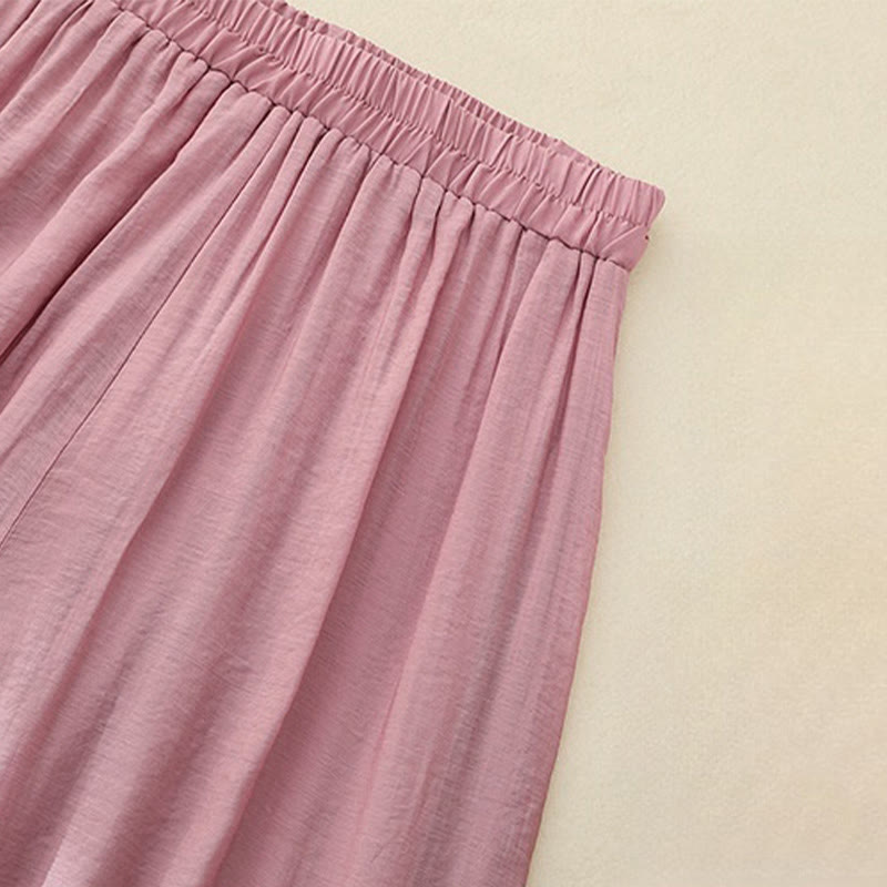 Buddha Stones artystyczny, kwiaty, podwójna warstwa, chiński guzik żaby, rozszczep, bawełna, len, damskie szerokie nogawki