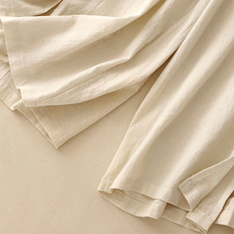 Buddha Stones, swobodny, prosty design, ściągacz, dzielona bawełna, len, damskie, szerokie nogawki, z kieszeniami - image 12