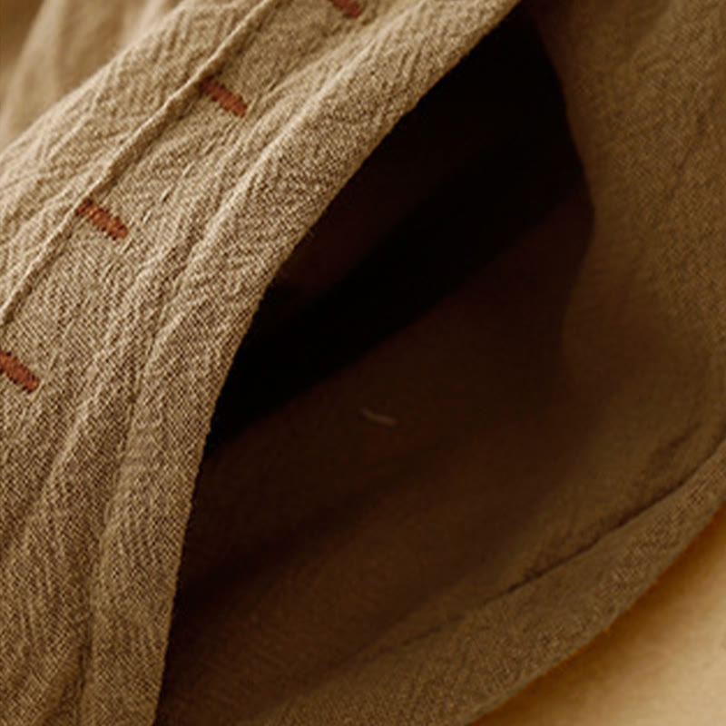 Buddha Stones, swobodny, prosty design, ściągacz, dzielona bawełna, len, damskie, szerokie nogawki, z kieszeniami - image 3